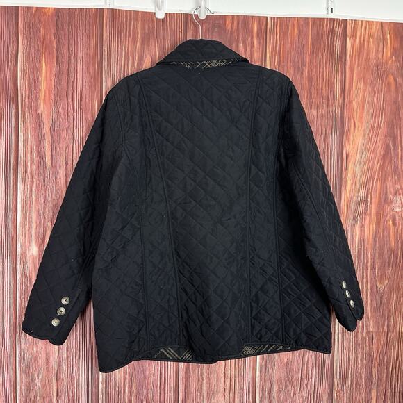 Chico’s Women’s Light Quilted Jacket Black Pockets Button Up Size 3 US 16/18 - Picture 5 of 5